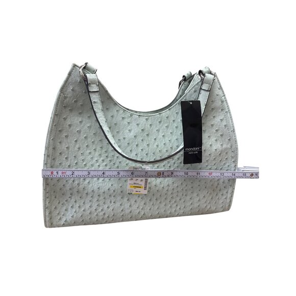 Mondani NY Womens Mint Green Ostrich-Embossed Handbag Purse SKU 7229 - Picture 3 of 11